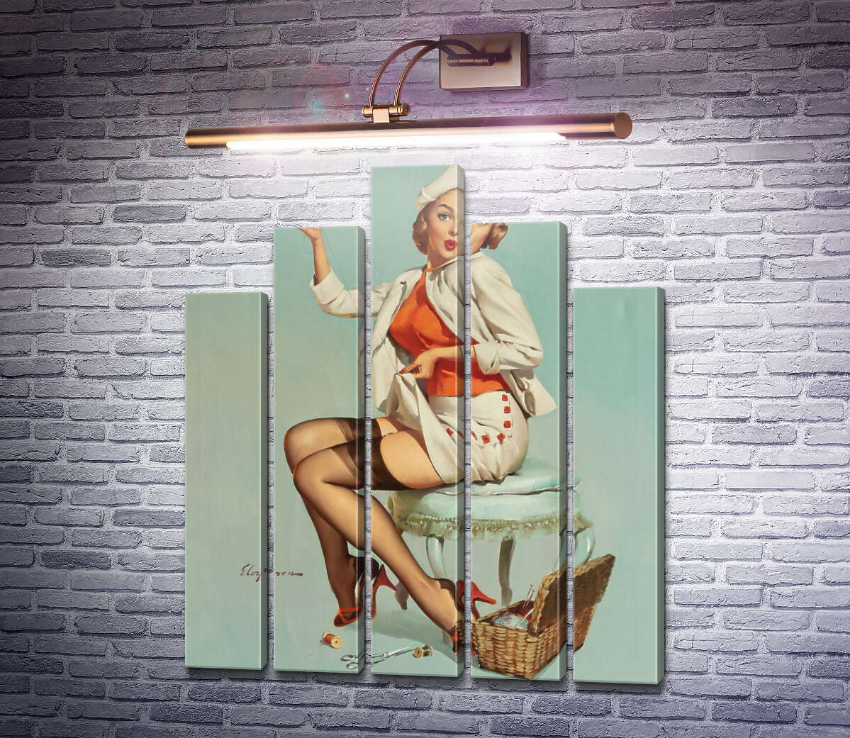 Модульна картина Стібок (Модуль №29) Джил Елвгрен (Gil Elvgren)