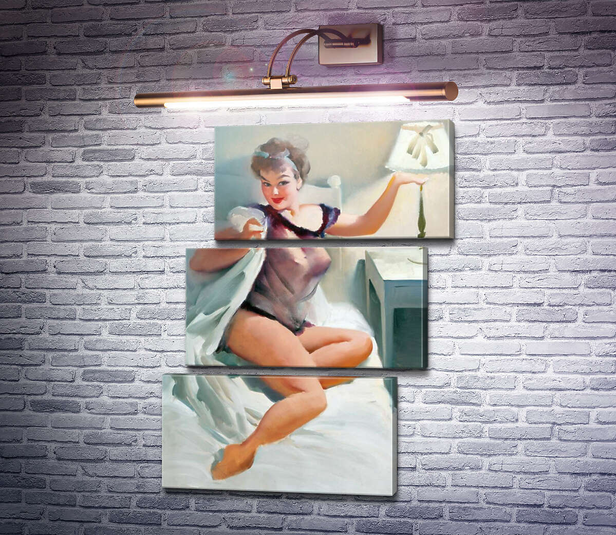 Модульная картина Время для сна (Модуль №17) Джил Элвгрен (Gil Elvgren)