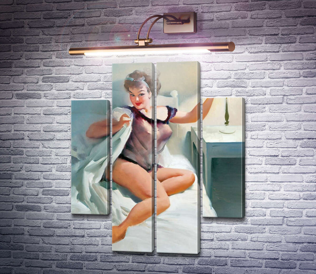 Модульна картина Час для сну (Модуль №20) Джил Елвгрен (Gil Elvgren) Модульна картина Час для сну (Модуль №20) Джил Елвгрен (Gil Elvgren)