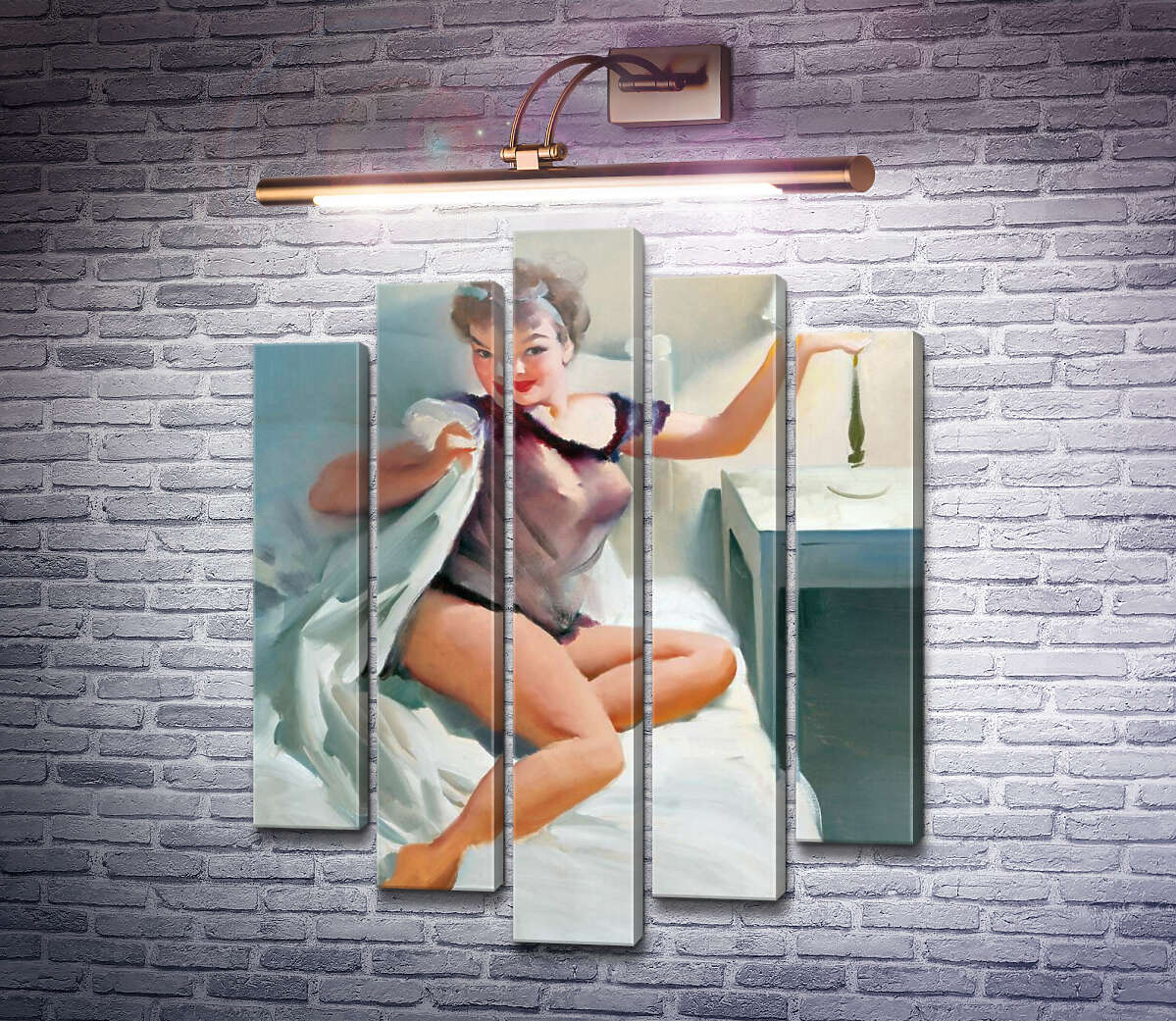 Модульна картина Час для сну (Модуль №4) Джил Елвгрен (Gil Elvgren)