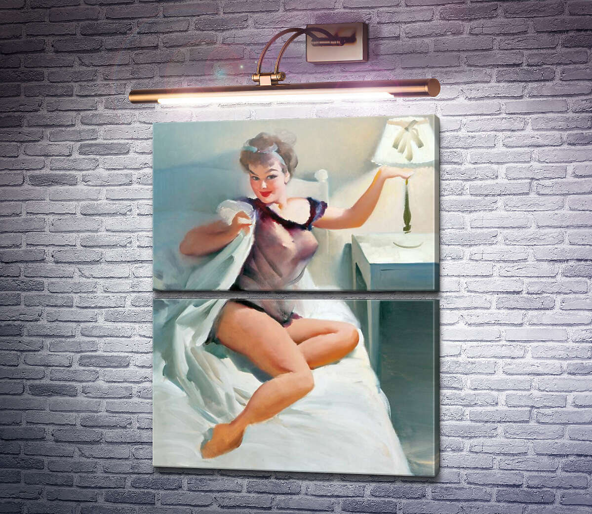 Модульна картина Час для сну (Модуль №7) Джил Елвгрен (Gil Elvgren) Модульна картина Час для сну (Модуль №7) Джил Елвгрен (Gil Elvgren)