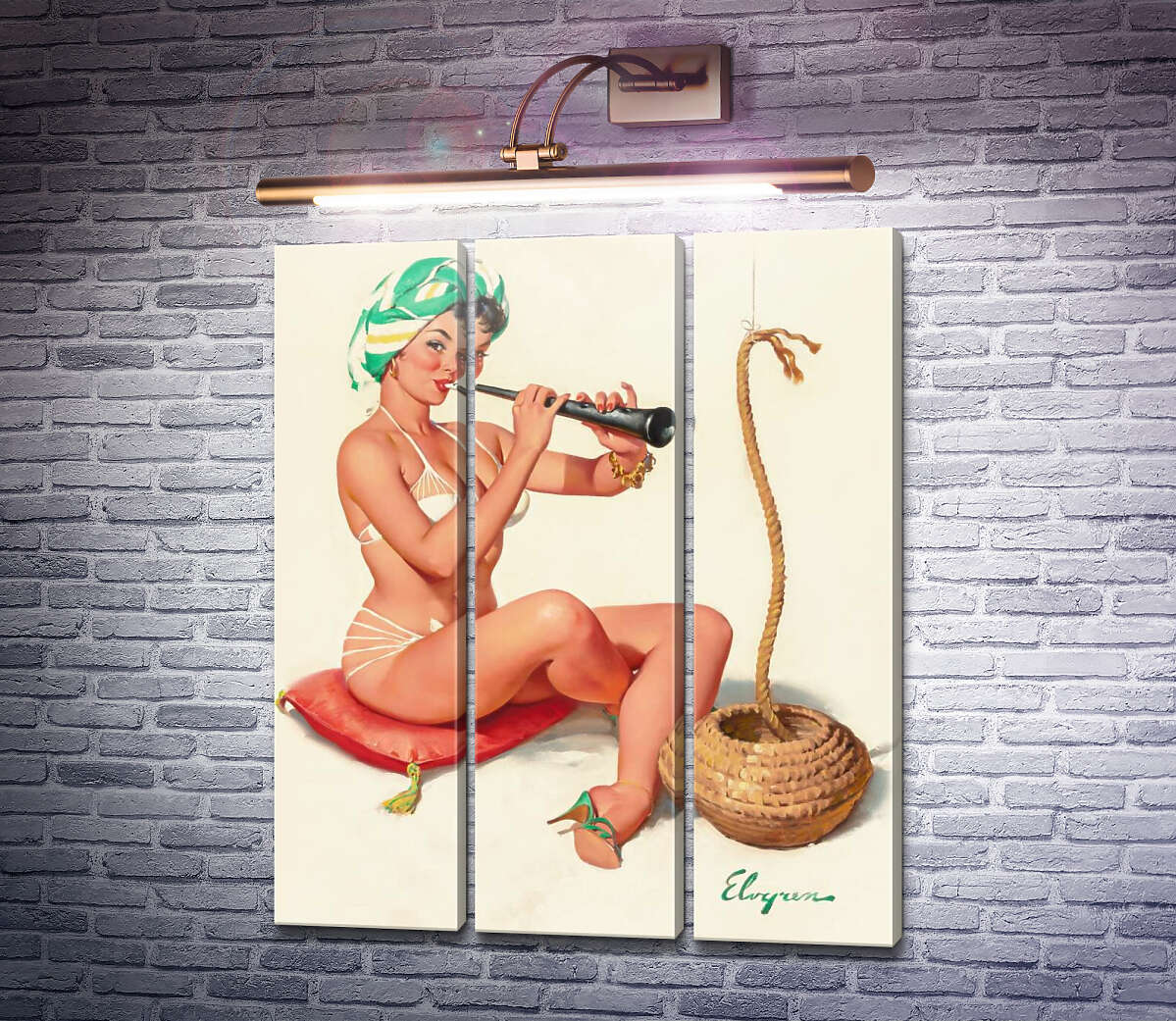 Модульна картина Чарівний трюк (Модуль №2) Джил Елвгрен (Gil Elvgren) Модульна картина Чарівний трюк (Модуль №2) Джил Елвгрен (Gil Elvgren)