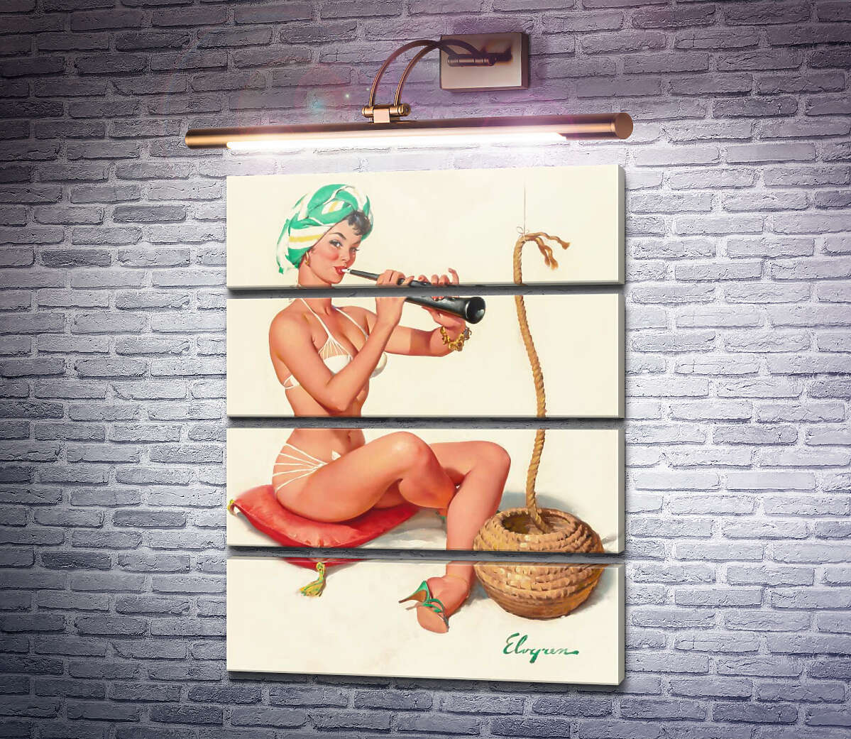 Модульна картина Чарівний трюк (Модуль №22) Джил Елвгрен (Gil Elvgren) Модульна картина Чарівний трюк (Модуль №22) Джил Елвгрен (Gil Elvgren)