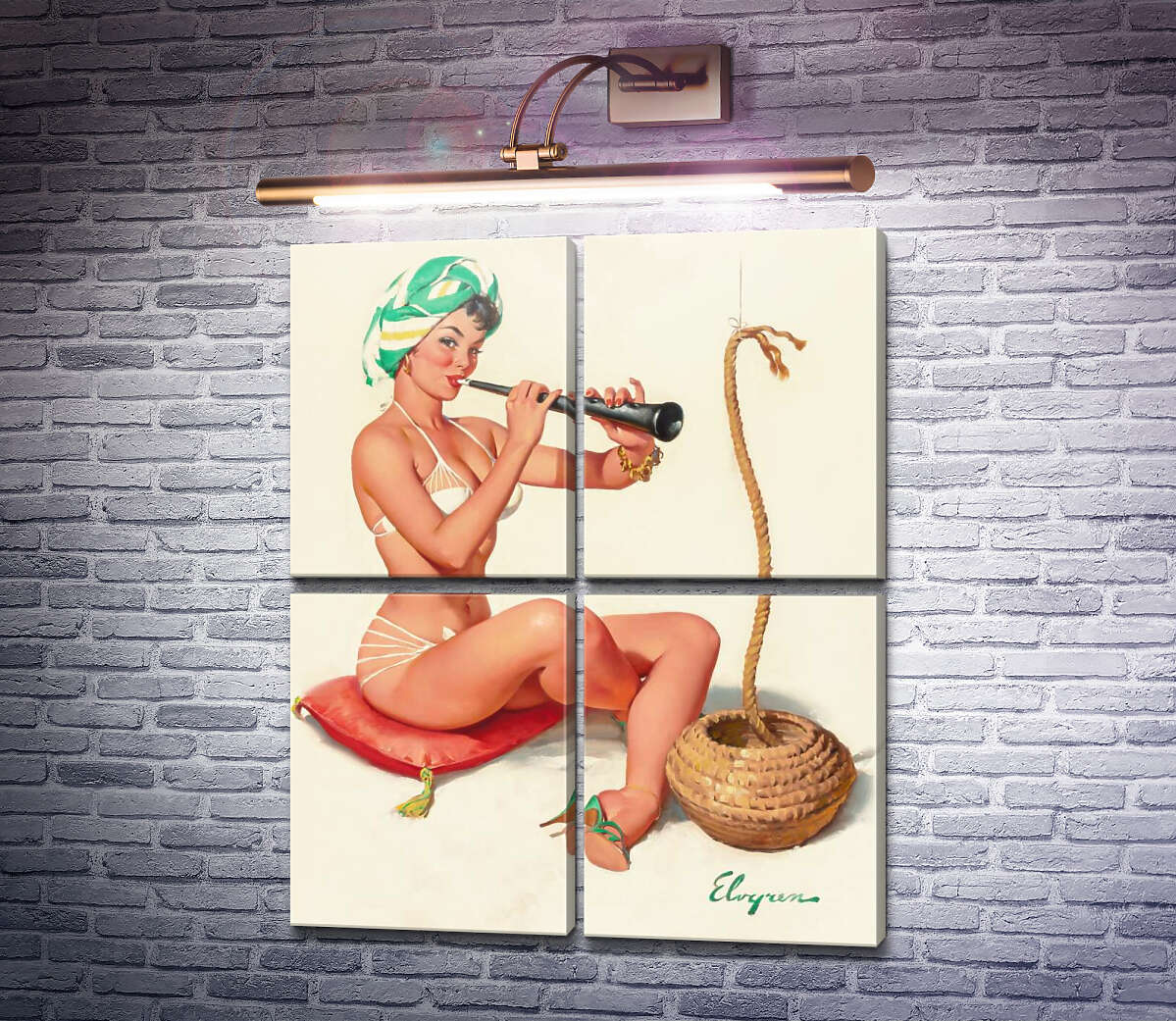 Модульна картина Чарівний трюк (Модуль №25) Джил Елвгрен (Gil Elvgren) Модульна картина Чарівний трюк (Модуль №25) Джил Елвгрен (Gil Elvgren)