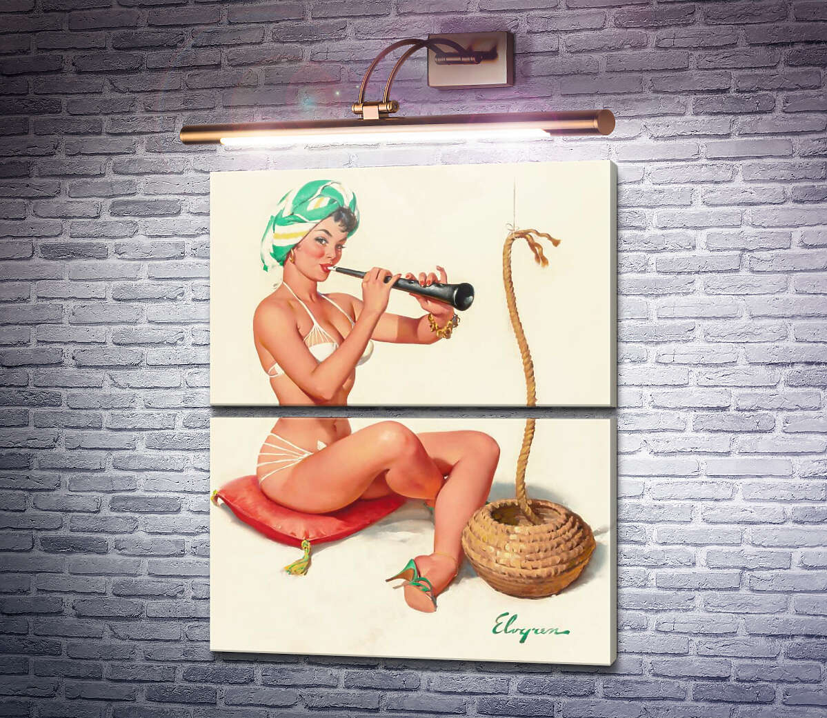 Модульна картина Чарівний трюк (Модуль №7) Джил Елвгрен (Gil Elvgren) Модульна картина Чарівний трюк (Модуль №7) Джил Елвгрен (Gil Elvgren)