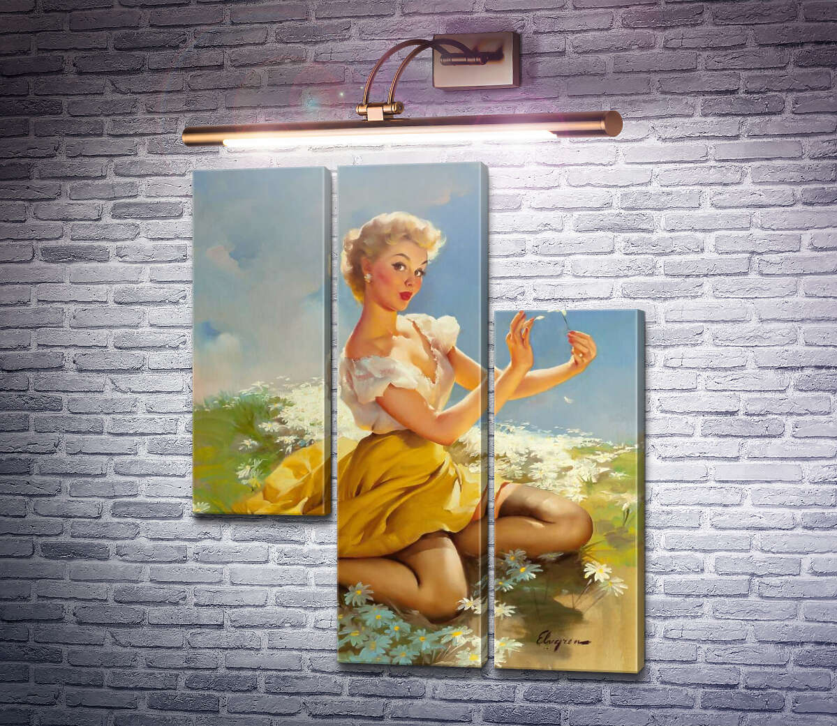 Модульная картина Любит - не любит (Модуль №13) Джил Элвгрен (Gil Elvgren) Модульная картина Любит - не любит (Модуль №13) Джил Элвгрен (Gil Elvgren)