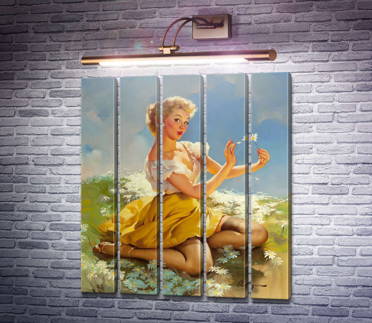 Модульная картина Любит - не любит (Модуль №26) Джил Элвгрен (Gil Elvgren)