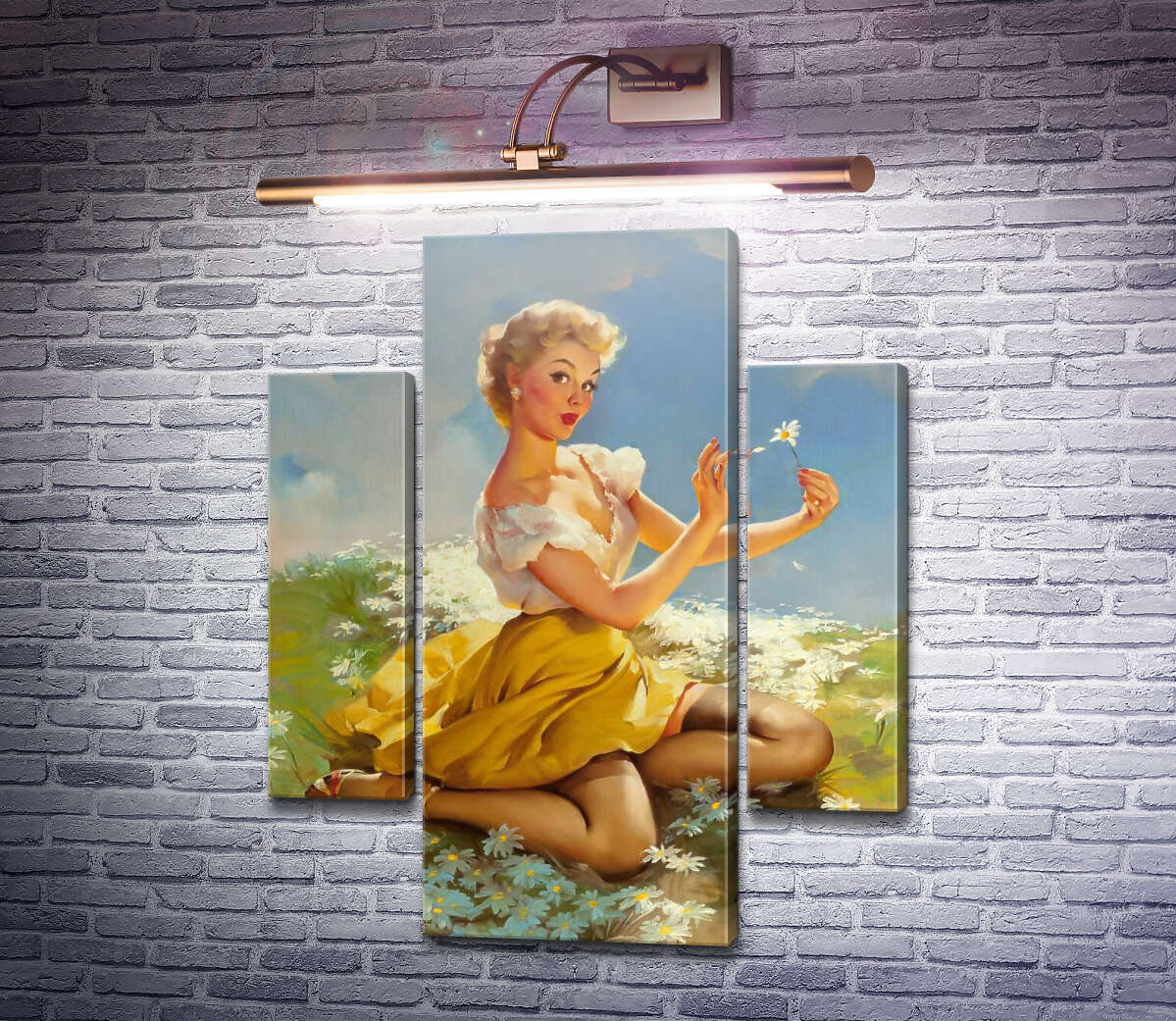 Модульна картина Любить - не любить (Модуль №5) Джил Елвгрен (Gil Elvgren)