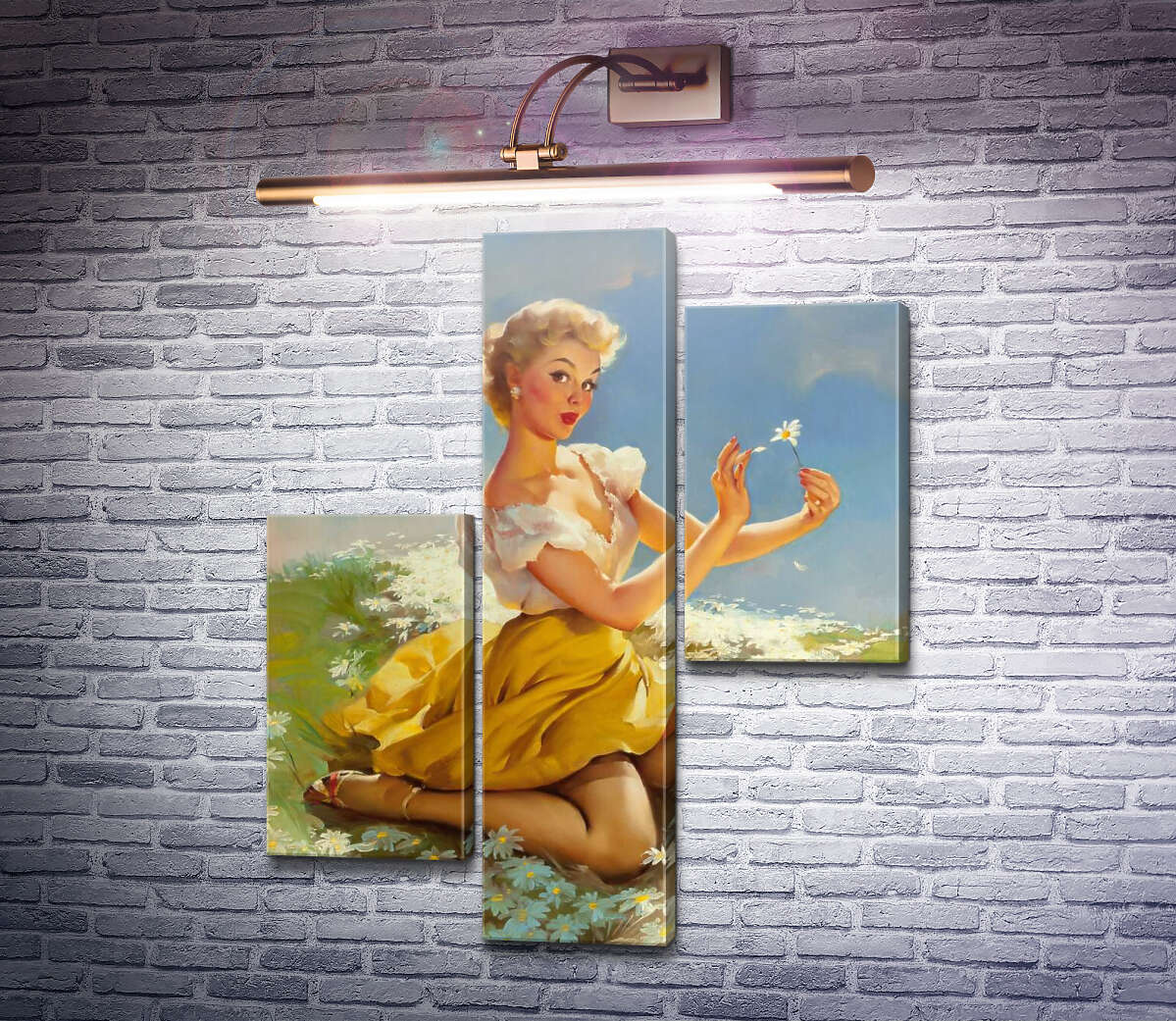 Модульная картина Любит - не любит (Модуль №12) Джил Элвгрен (Gil Elvgren) Модульная картина Любит - не любит (Модуль №12) Джил Элвгрен (Gil Elvgren)