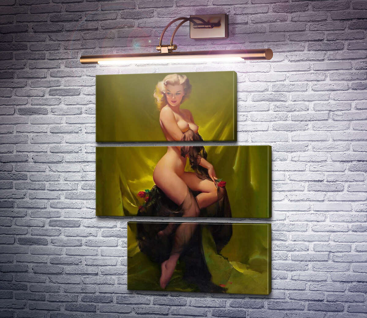 Модульна картина Золота краса (Модуль №16) Джил Елвгрен (Gil Elvgren)