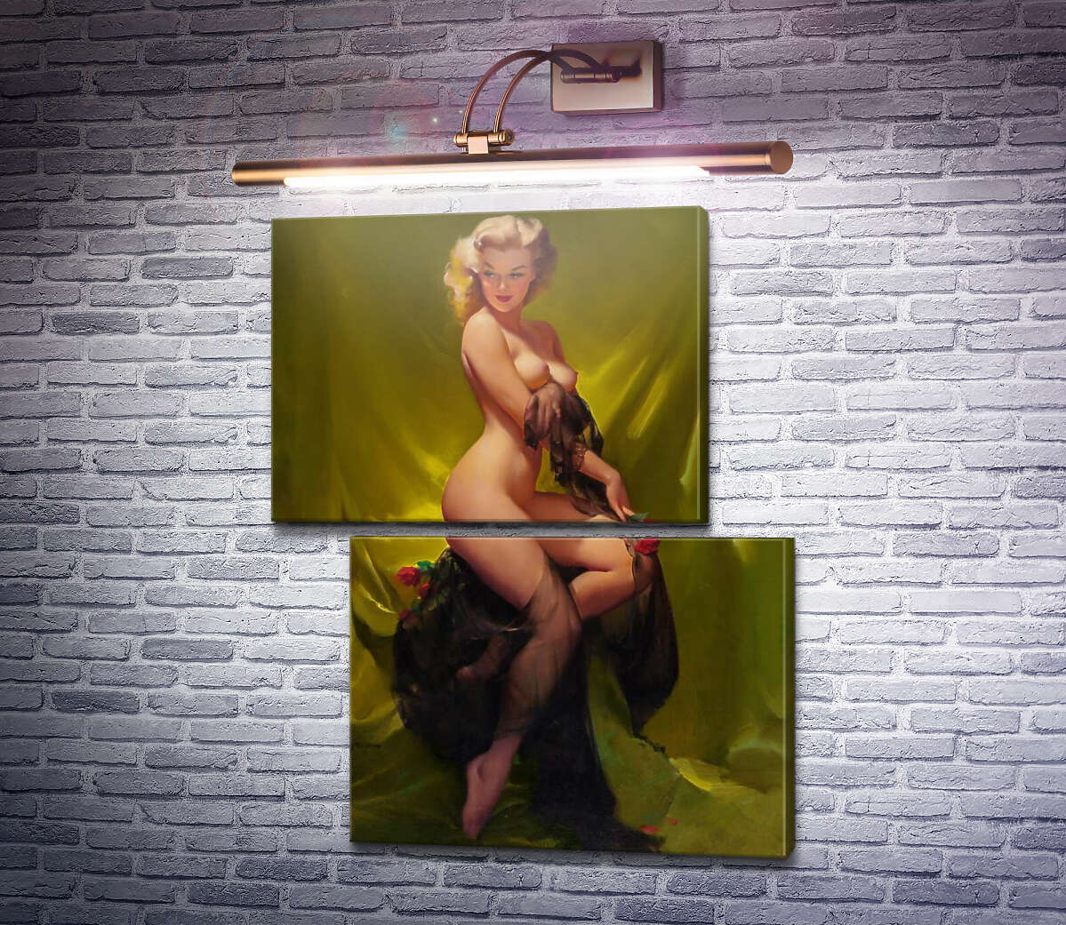 Модульна картина Золота краса (Модуль №8) Джил Елвгрен (Gil Elvgren)