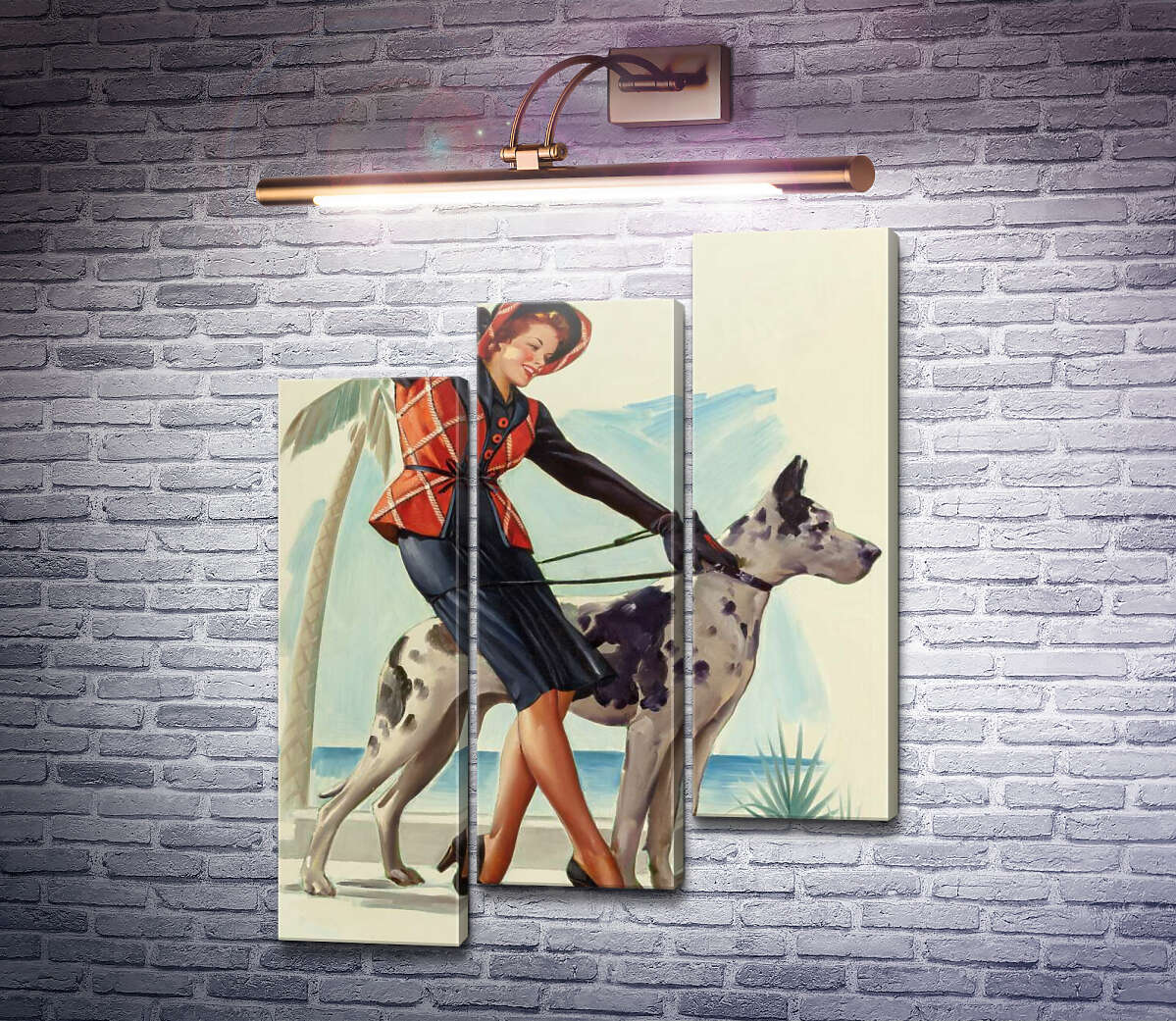 Модульная картина Немецкий дог (Модуль №14) Джил Элвгрен (Gil Elvgren)