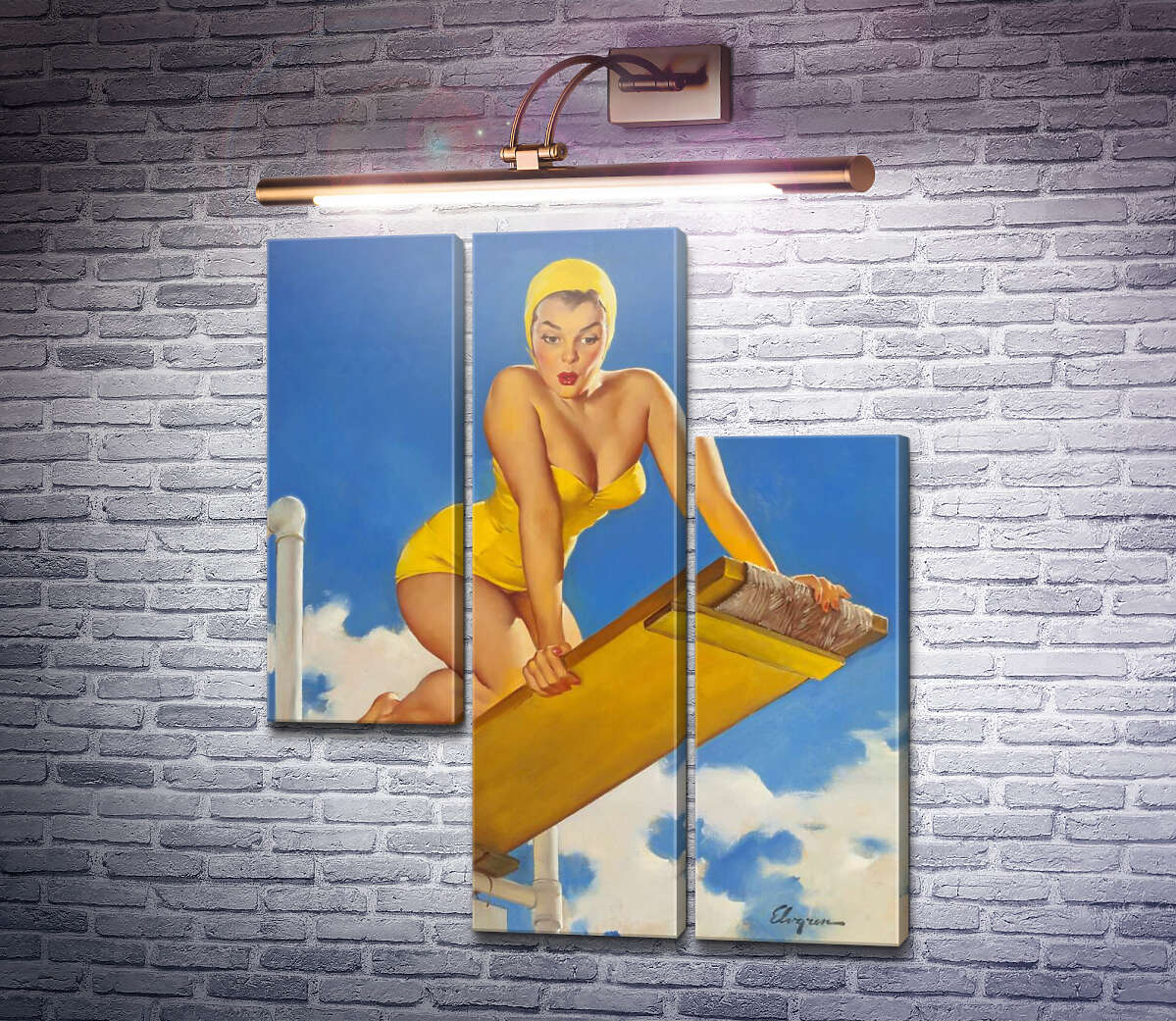 Модульна картина Високо і страшно (Модуль №13) Джил Елвгрен (Gil Elvgren)