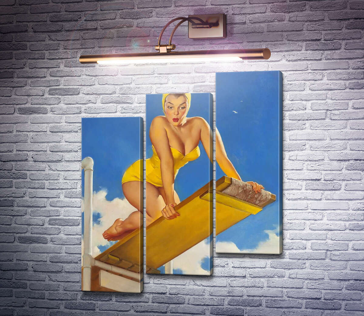 Модульна картина Високо і страшно (Модуль №14) Джил Елвгрен (Gil Elvgren)