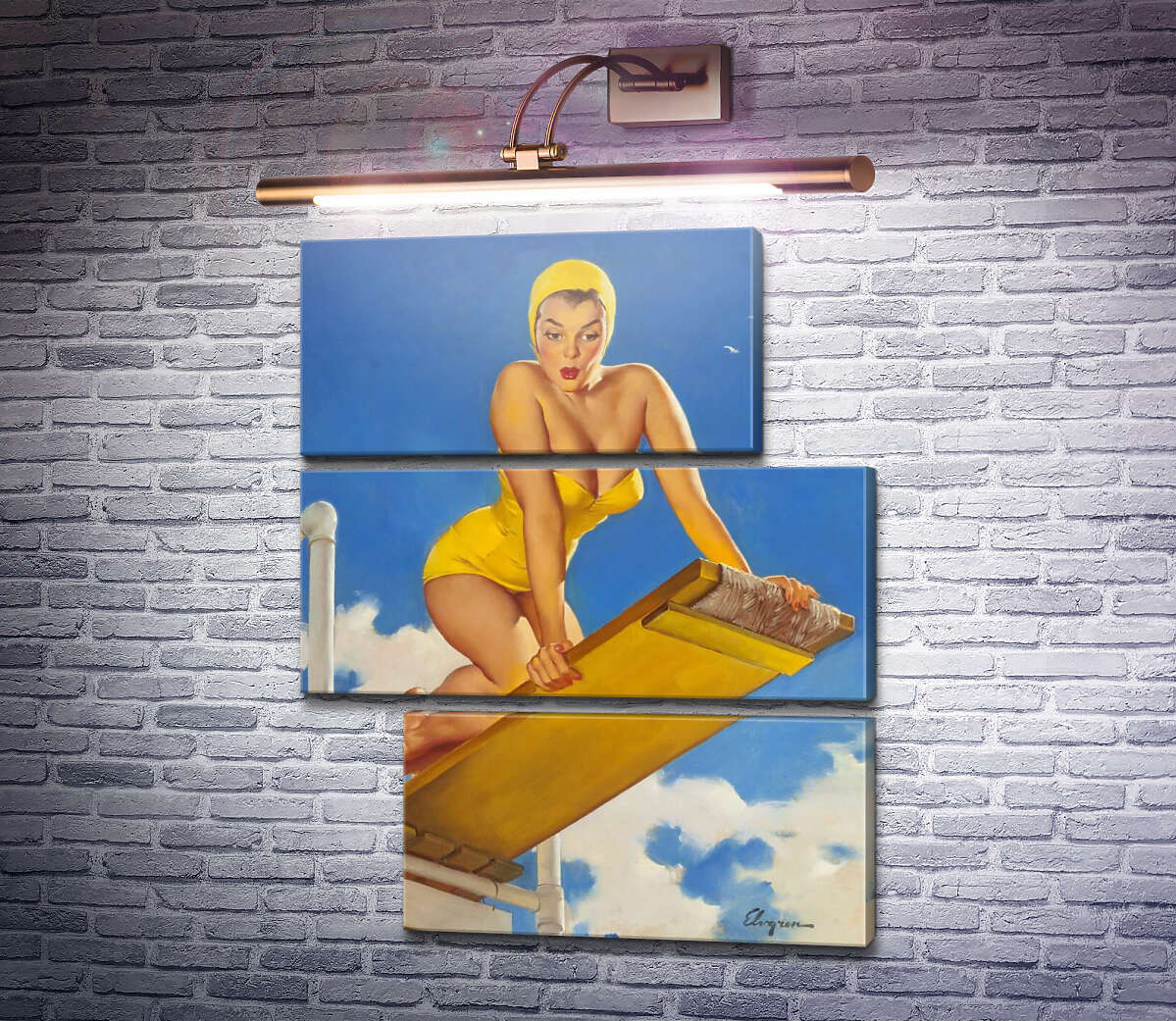 Модульна картина Високо і страшно (Модуль №16) Джил Елвгрен (Gil Elvgren)