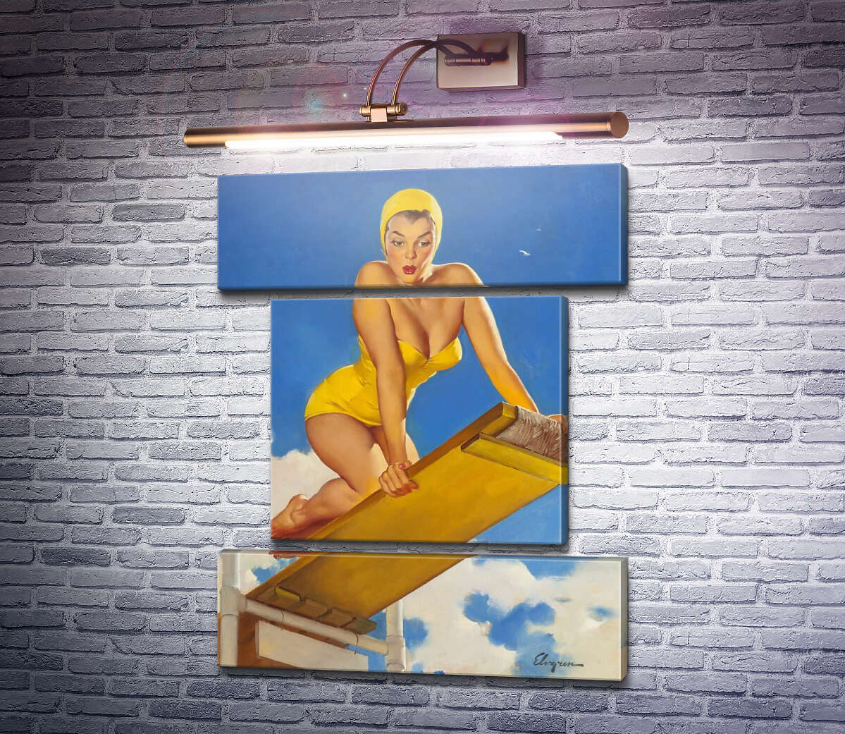 Модульна картина Високо і страшно (Модуль №18) Джил Елвгрен (Gil Elvgren)
