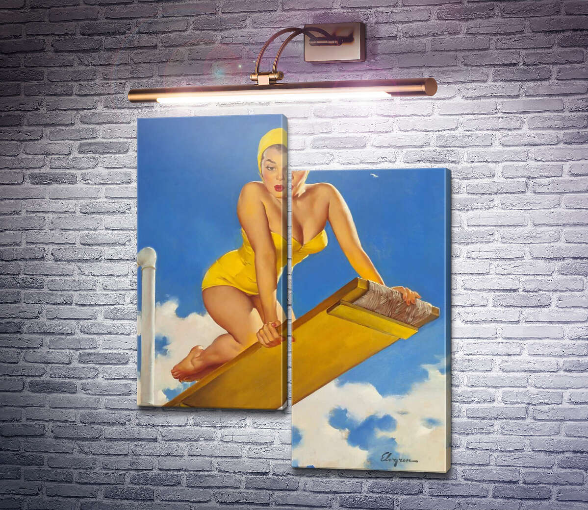 Модульна картина Високо і страшно (Модуль №9) Джил Елвгрен (Gil Elvgren) Модульна картина Високо і страшно (Модуль №9) Джил Елвгрен (Gil Elvgren)