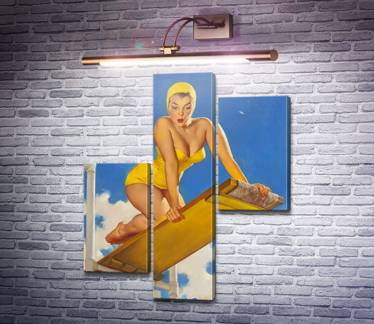 Модульная картина Высоко и страшно (Модуль №12) Джил Элвгрен (Gil Elvgren) Модульная картина Высоко и страшно (Модуль №12) Джил Элвгрен (Gil Elvgren)