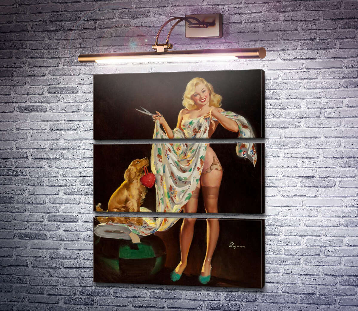 Модульна картина Модистка (Модуль №15) Джил Елвгрен (Gil Elvgren)