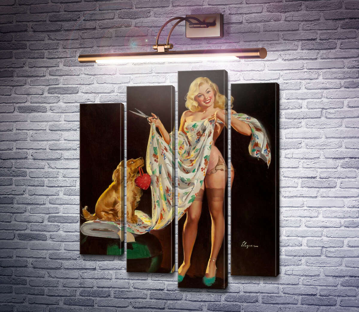 Модульна картина Модистка (Модуль №3) Джил Елвгрен (Gil Elvgren) Модульна картина Модистка (Модуль №3) Джил Елвгрен (Gil Elvgren)