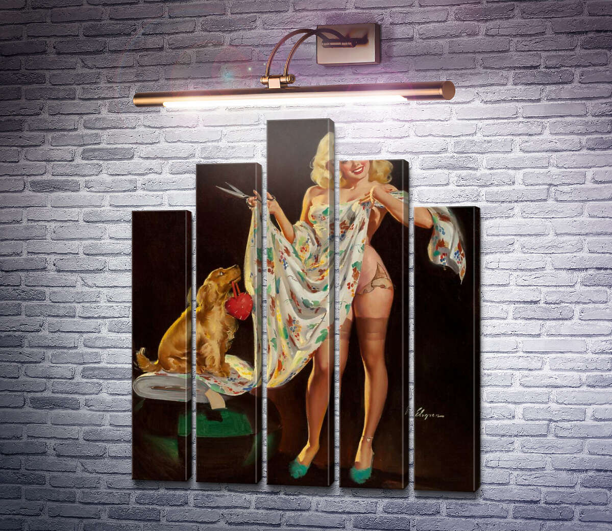 Модульна картина Модистка (Модуль №29) Джил Елвгрен (Gil Elvgren)