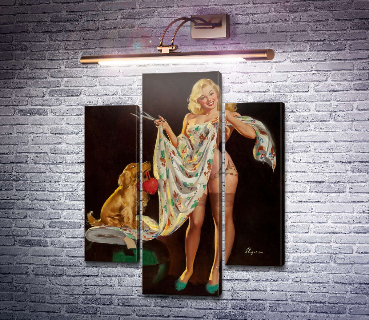 Модульна картина Модистка (Модуль №10) Джил Елвгрен (Gil Elvgren)