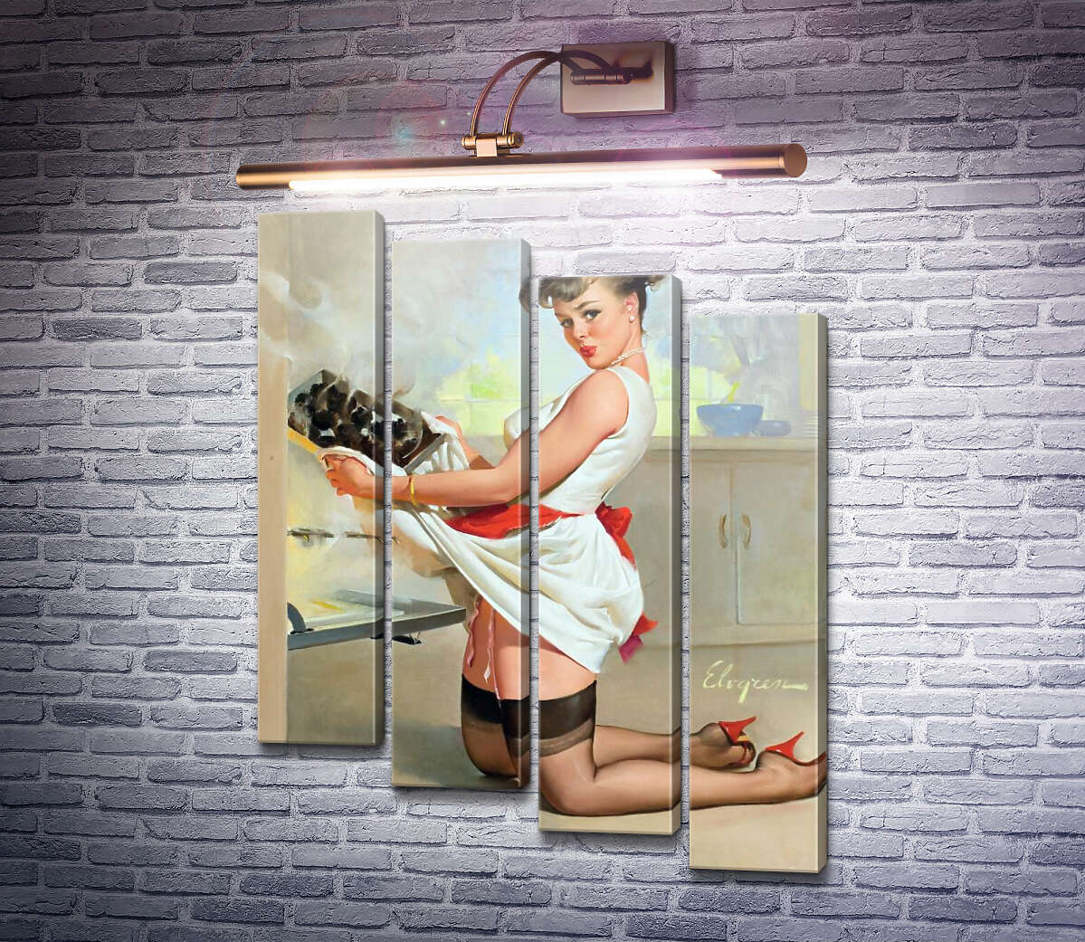 Модульна картина Давай поїмо не вдома? (Модуль №19) Джил Елвгрен (Gil Elvgren) Модульна картина Давай поїмо не вдома? (Модуль №19) Джил Елвгрен (Gil Elvgren)