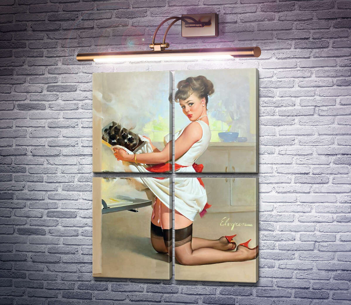 Модульная картина Давай поедим не дома? (Модуль №25) Джил Элвгрен (Gil Elvgren) Модульная картина Давай поедим не дома? (Модуль №25) Джил Элвгрен (Gil Elvgren)