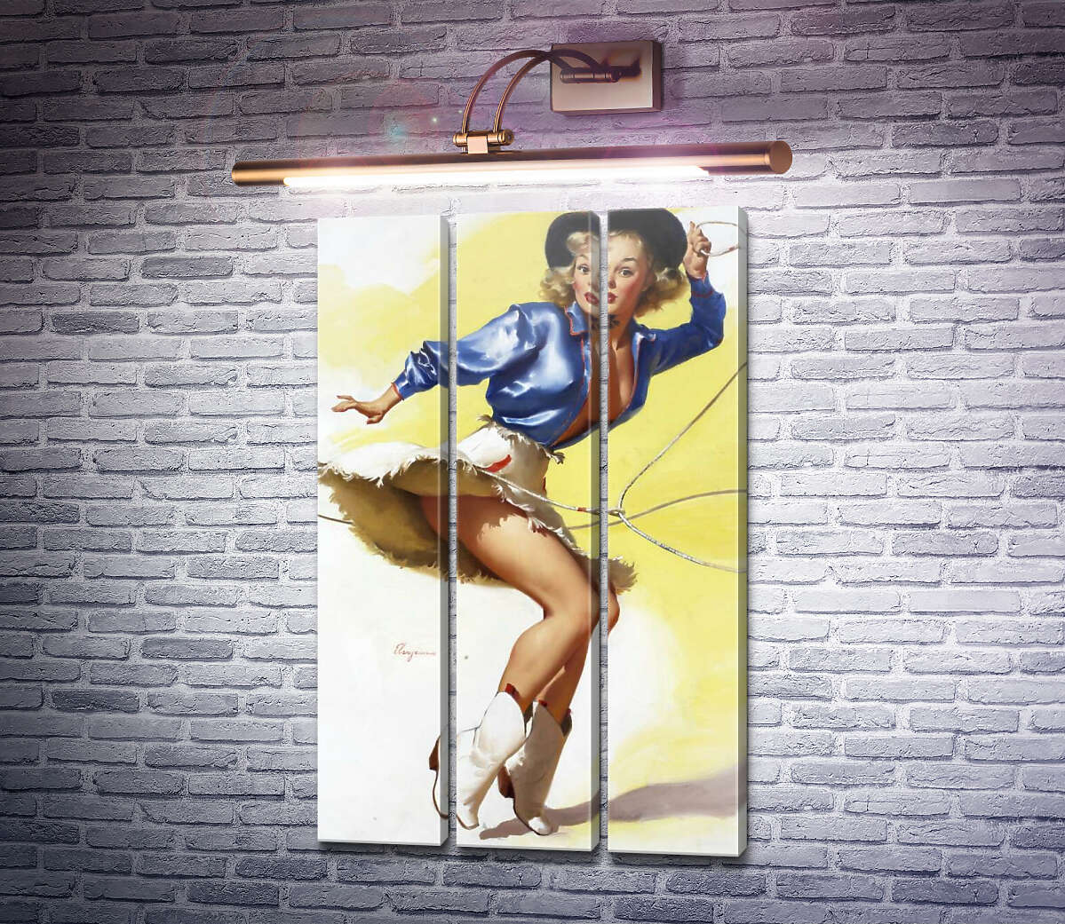Модульна картина Навшпиньки (Модуль №2) Джил Елвгрен (Gil Elvgren) Модульна картина Навшпиньки (Модуль №2) Джил Елвгрен (Gil Elvgren)
