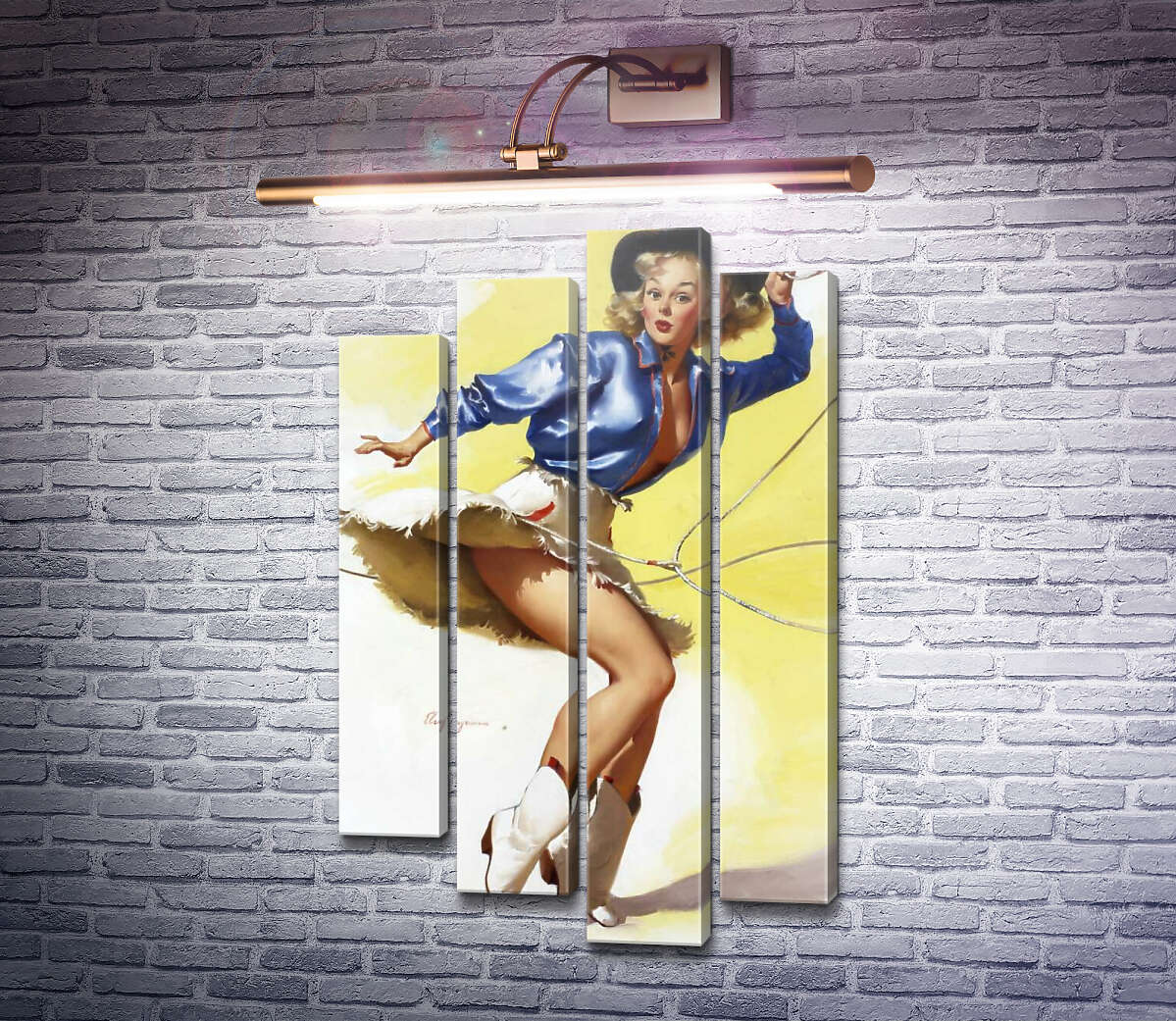Модульна картина Навшпиньки (Модуль №3) Джил Елвгрен (Gil Elvgren) Модульна картина Навшпиньки (Модуль №3) Джил Елвгрен (Gil Elvgren)