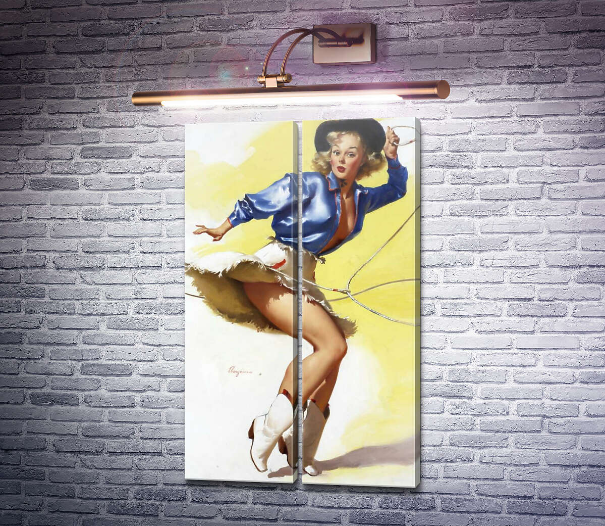 Модульна картина Навшпиньки (Модуль №6) Джил Елвгрен (Gil Elvgren) Модульна картина Навшпиньки (Модуль №6) Джил Елвгрен (Gil Elvgren)