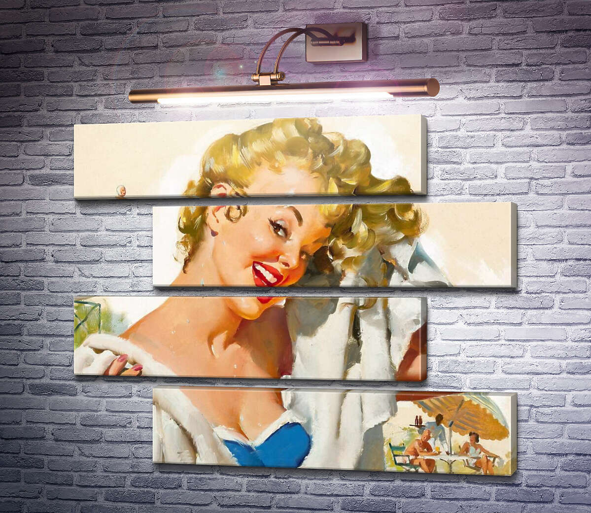 Модульна картина Розваги в басейні (Модуль №23) Джил Елвгрен (Gil Elvgren)