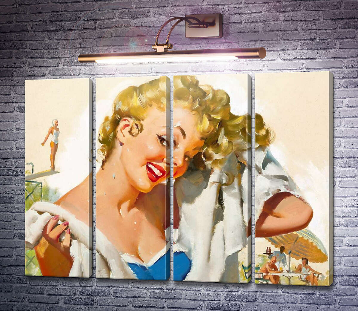 Модульна картина Розваги в басейні (Модуль №24) Джил Елвгрен (Gil Elvgren)