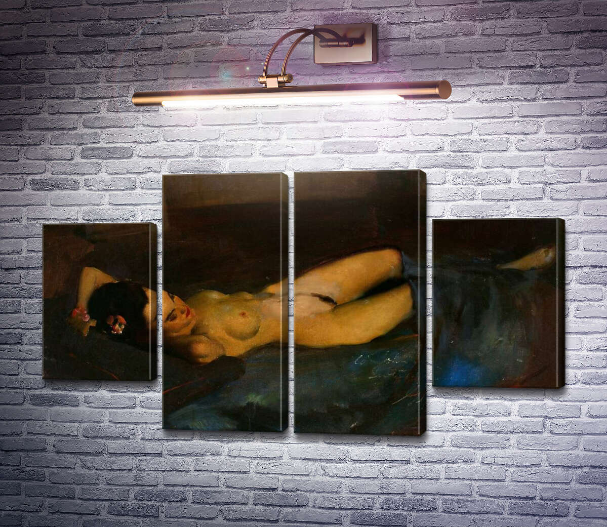 Модульна картина Лежача оголена (Модуль №20) Джил Елвгрен (Gil Elvgren)