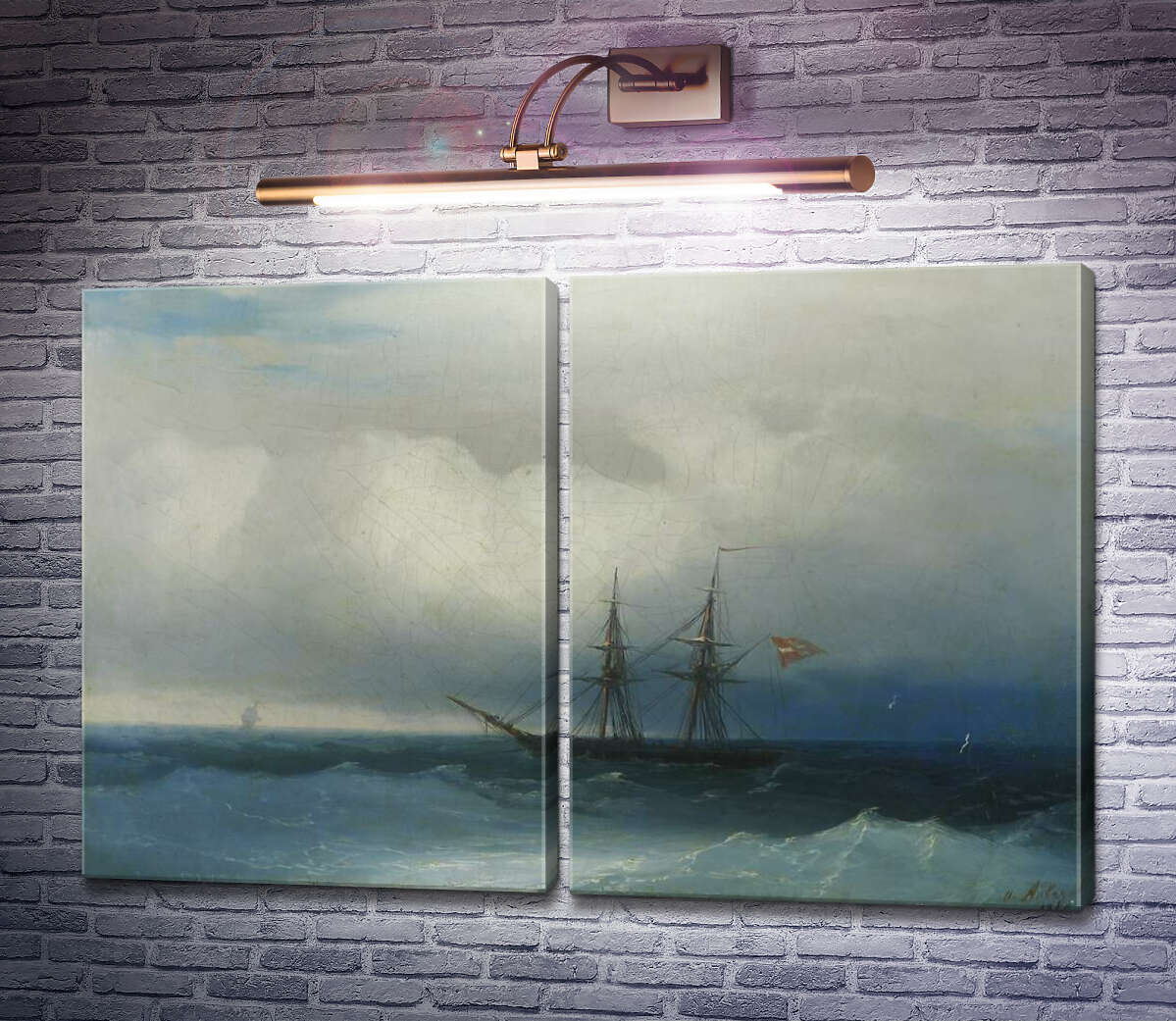 Модульна картина Штормове море поблизу Біарріца Іван Айвазовський