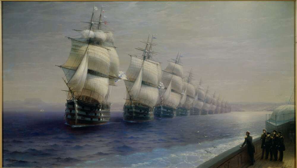 репродукція картина-постер  Огляд Чорноморського флоту в 1849 році Іван Айвазовський