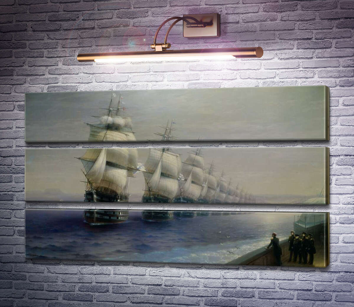 Модульная картина Смотр Черноморского флота в 1849 году (Модуль №15) Иван Айвазовский