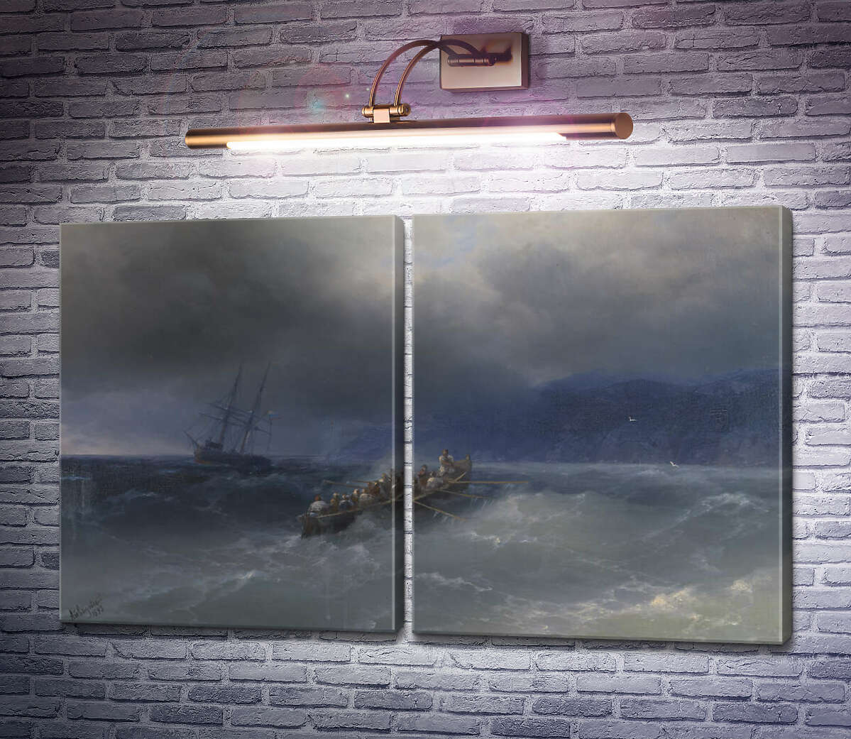 Модульна картина Шторм в Чорному морі Іван Айвазовський