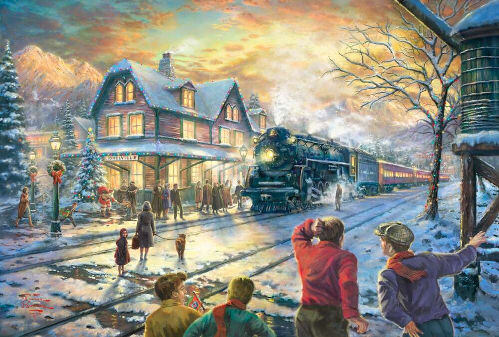репродукция картина-постер  Рождественский поезд Томас Кинкейд