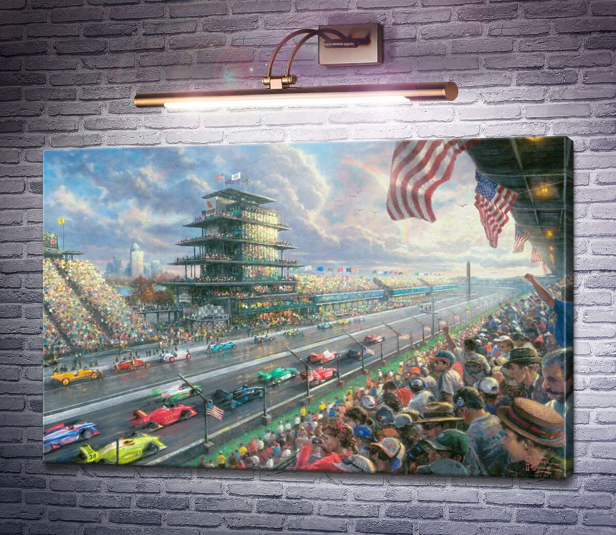 Картина 100 лет гонок на автодроме Индианаполиса Томас Кинкейд