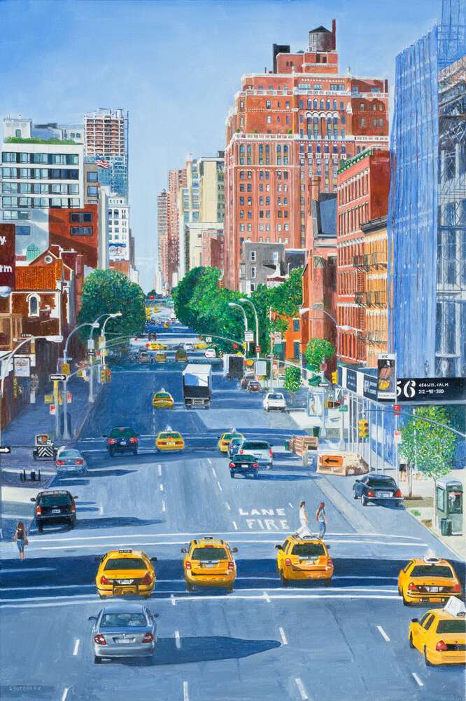 репродукция картина-постер  Вид с Хайлайна на Нью-Йорк Энтони Бутера