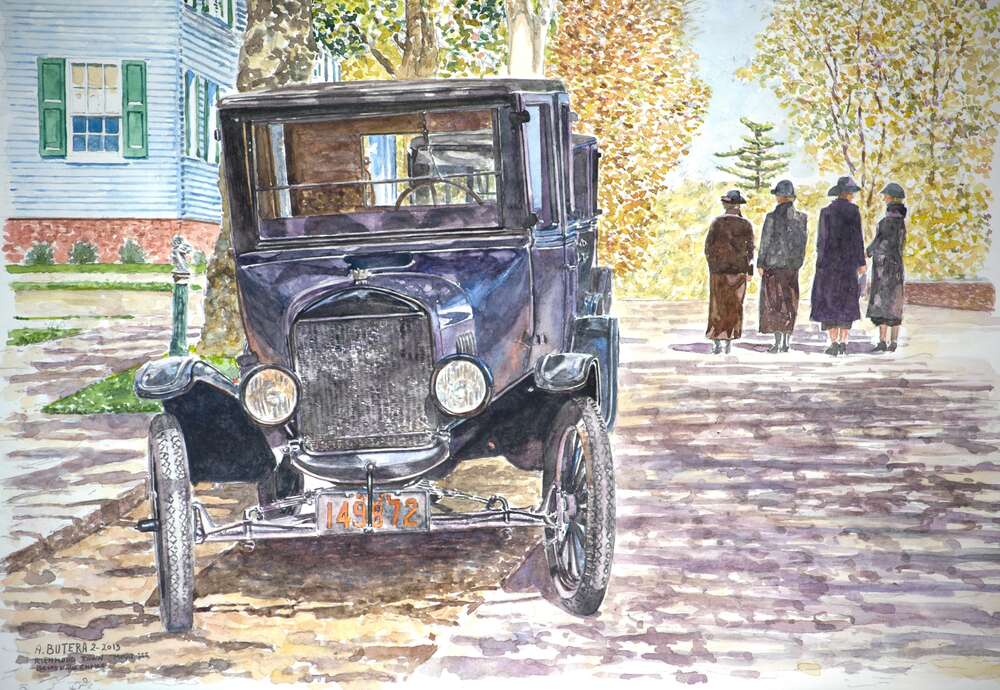 репродукция картина-постер  Старинный автомобиль, Ричмондтаун Энтони Бутера