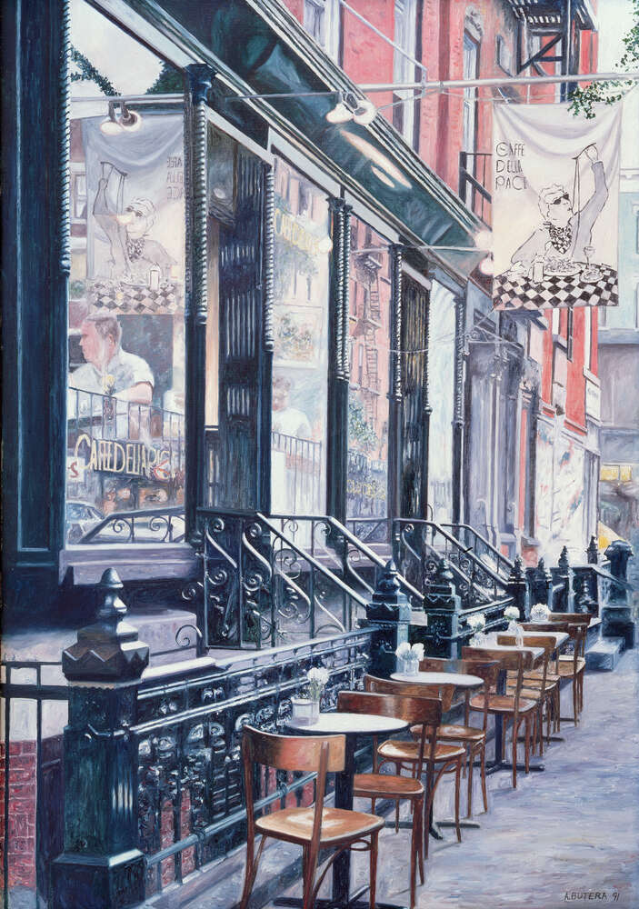 репродукция картина-постер  Кафе Делла Пейс, Восточная 7-я улица, Нью-Йорк Энтони Бутера