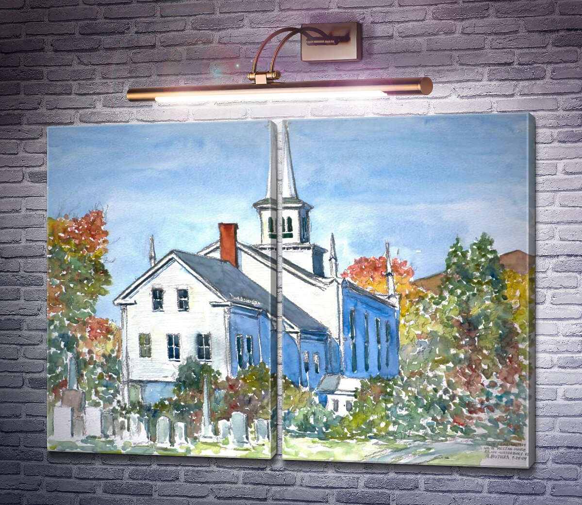 Модульна картина Церква, Вермонт Ентоні Бутера