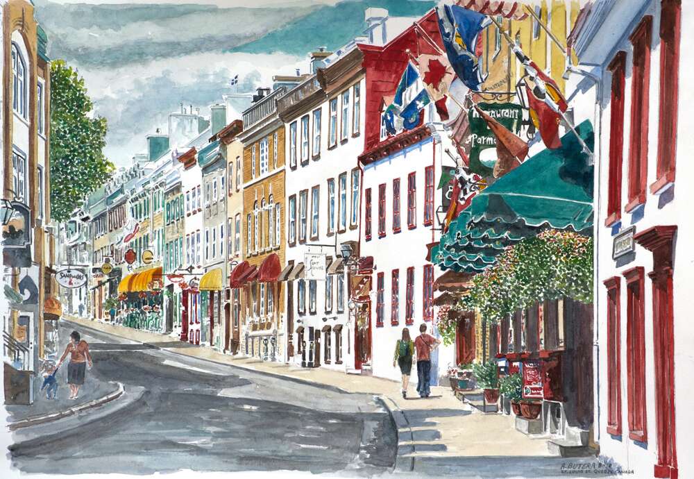 репродукция картина-постер  Квебек, Старый город, Канада Энтони Бутера