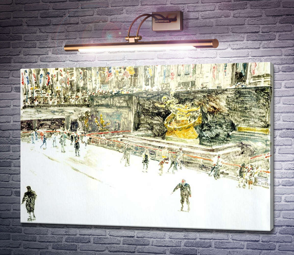 Картина Ковзанярі на Рокфеллер Центр Ентоні Бутера