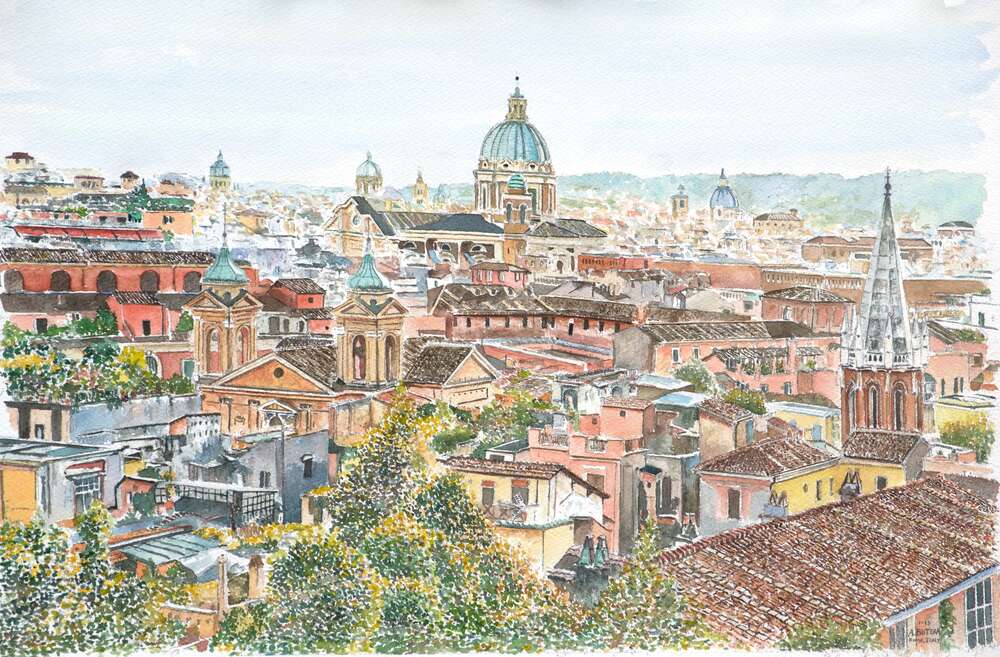 репродукція картина-постер  Огляд Риму з садів Боргезе Ентоні Бутера