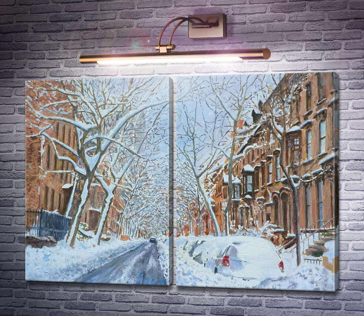 Модульная картина Снег, Ремсен Стрит, Бруклин, Нью-Йорк Энтони Бутера