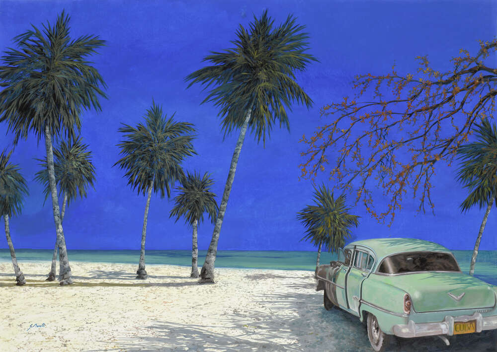 репродукція картина-постер  Автомобіль на пляжі Гвідо Бореллі