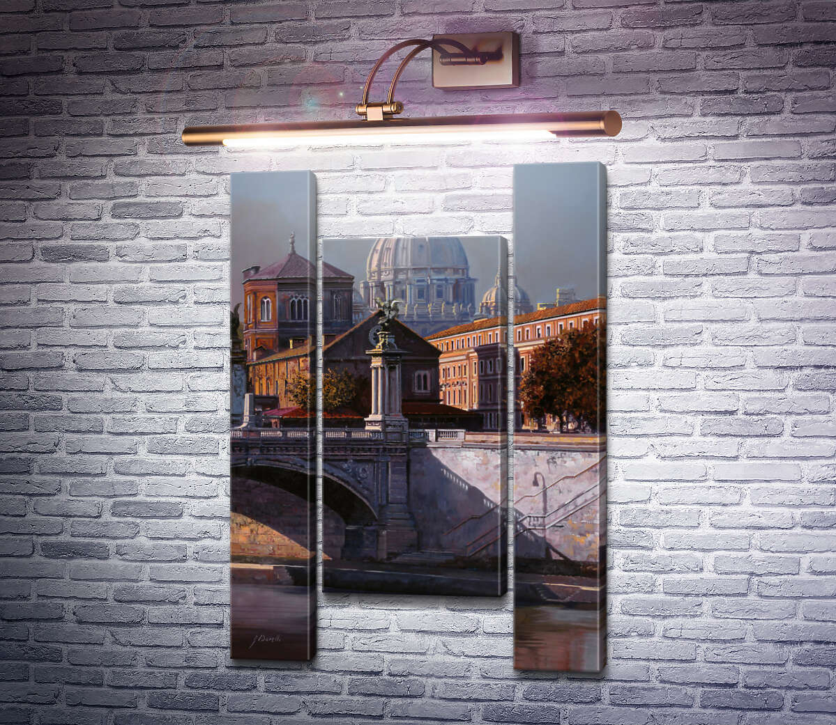 Модульна картина Пейзаж з видом на купол Собору святого Петра (Модуль №11) Гвідо Бореллі